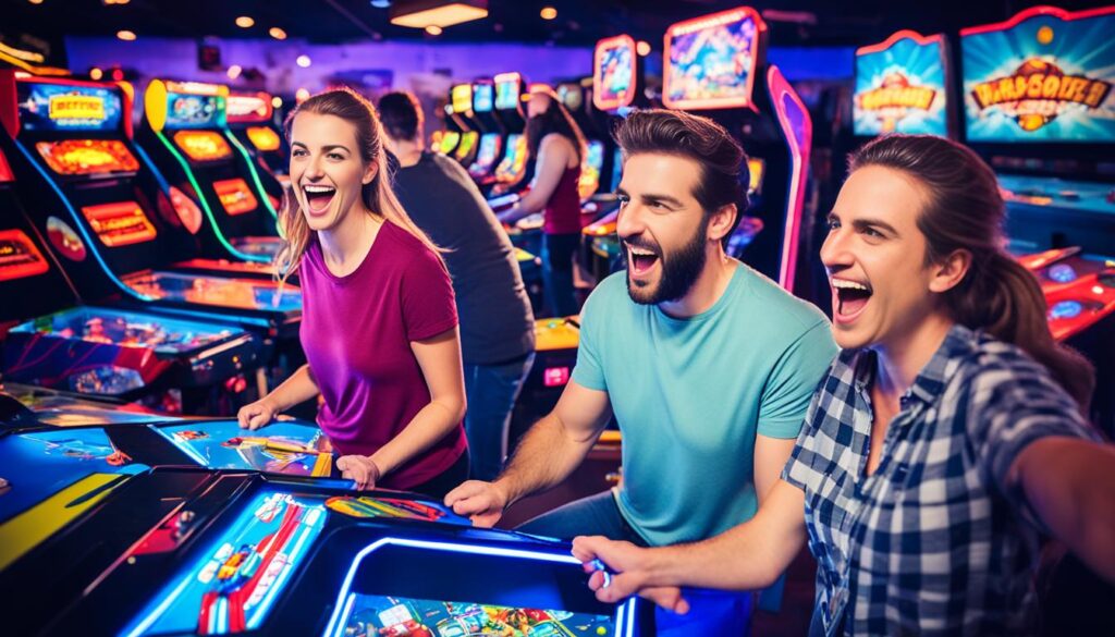 arcade game room customers arcade game room customers