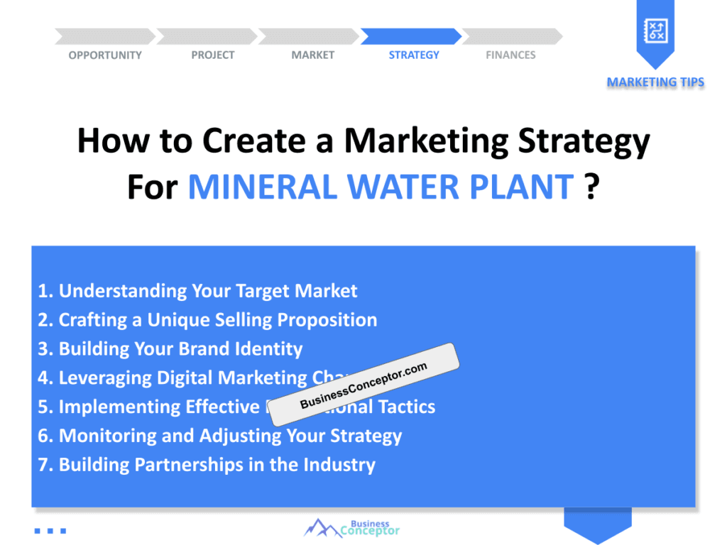 Cover MARKETING PLAN for Mineral Water Plant