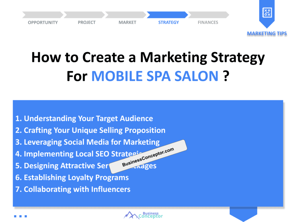 Cover MARKETING PLAN for Mobile Spa Salon
