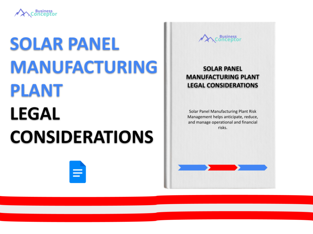 Cover LEGAL CONSIDERATIONS for Solar Panel Manufacturing Plant