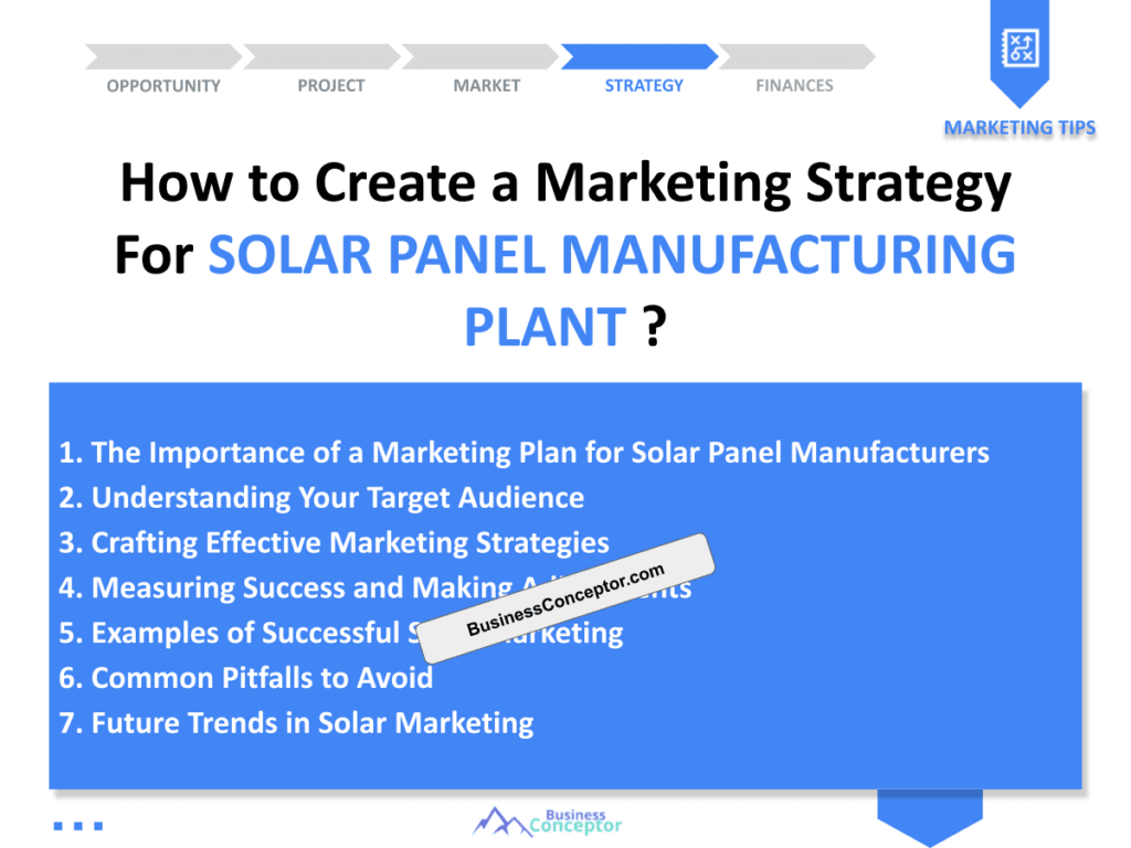 Cover MARKETING PLAN for Solar Panel Manufacturing Plant