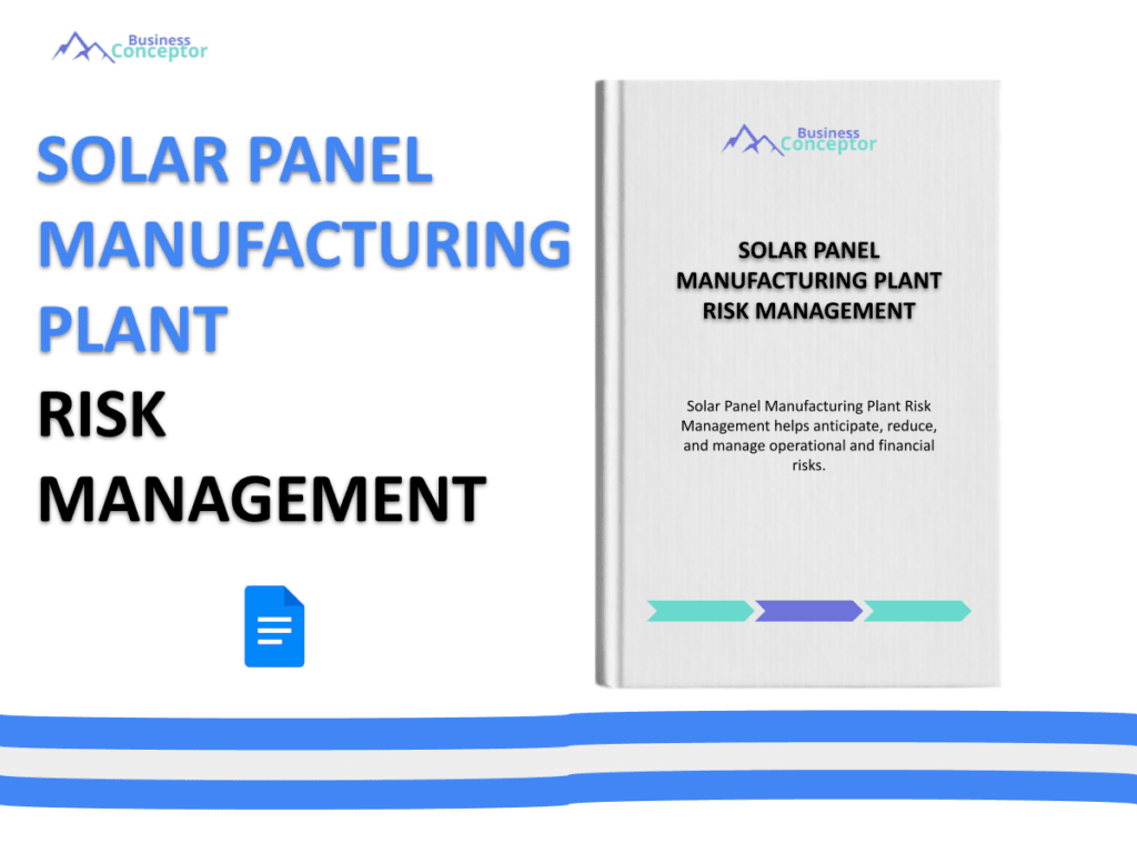 Cover RISK MANAGEMENT for Solar Panel Manufacturing Plant