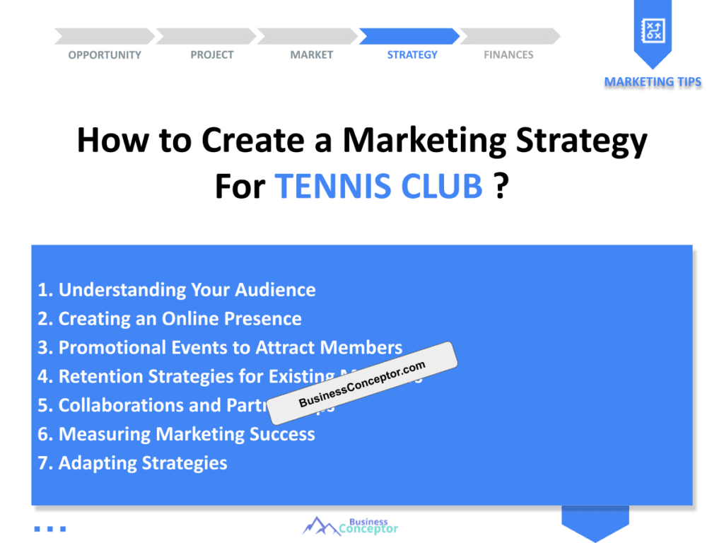 Cover MARKETING PLAN for Tennis Club