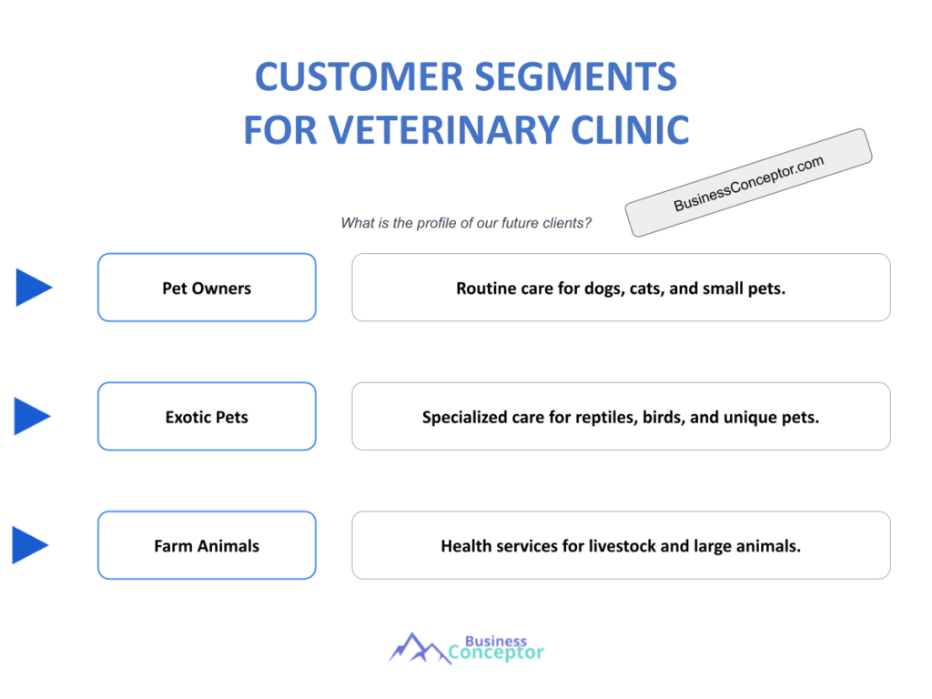 Cover CUSTOMER SEGMENTS for Veterinary Clinic