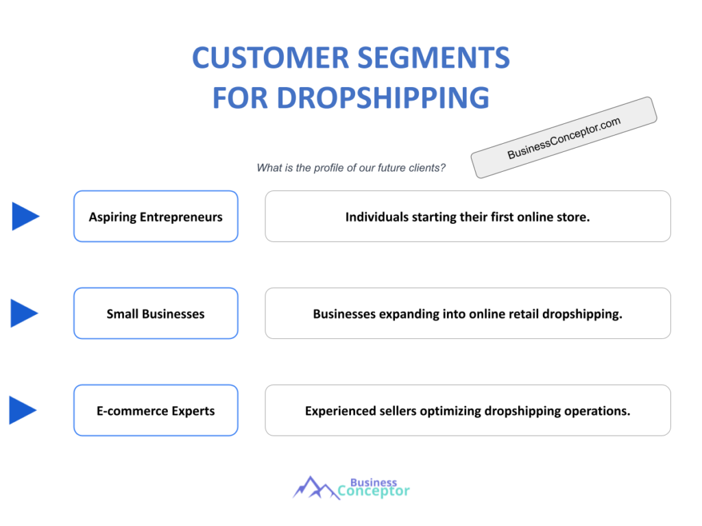 Cover CUSTOMER SEGMENTS for Dropshipping