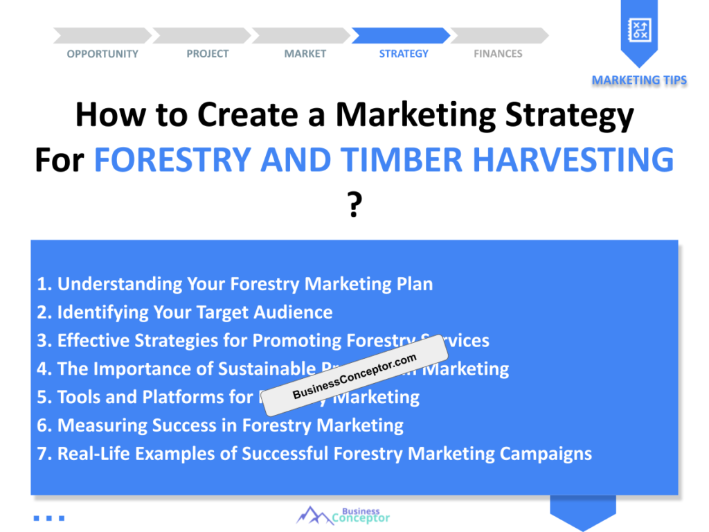 Cover MARKETING PLAN for Forestry And Timber Harvesting