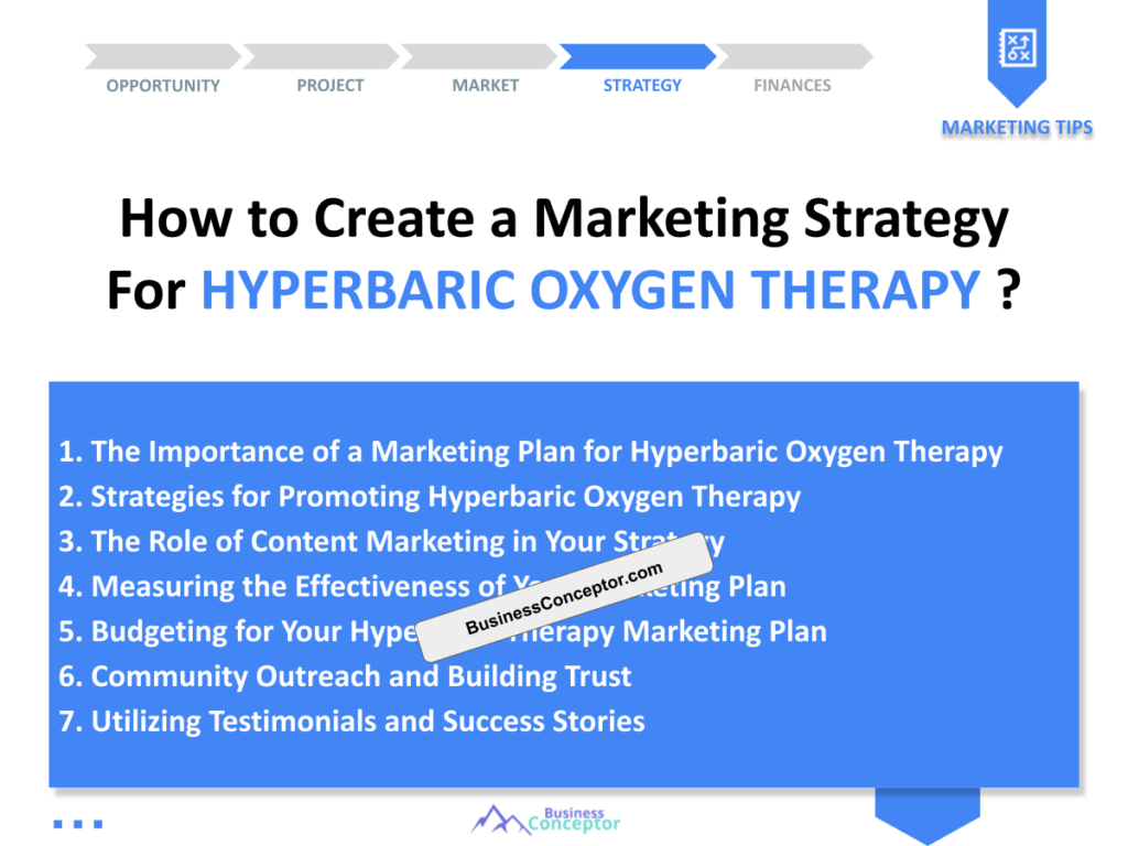 Cover MARKETING PLAN for Hyperbaric Oxygen Therapy
