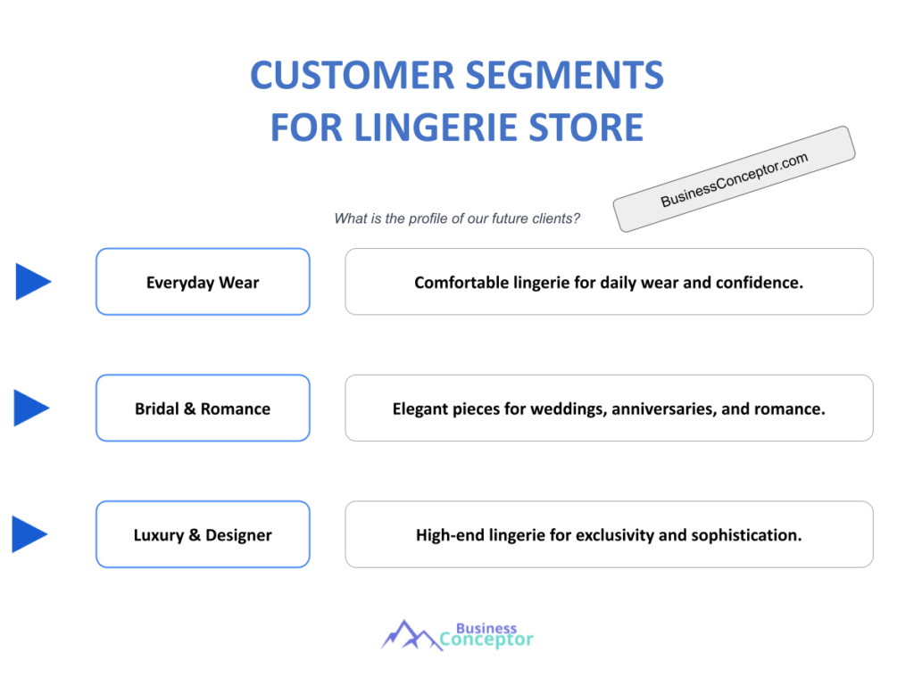 Cover CUSTOMER SEGMENTS for Lingerie Store