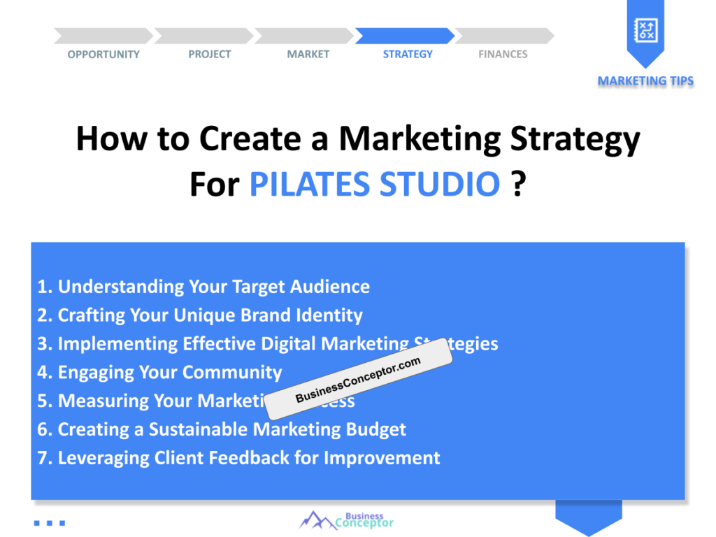 Cover MARKETING PLAN for Pilates Studio
