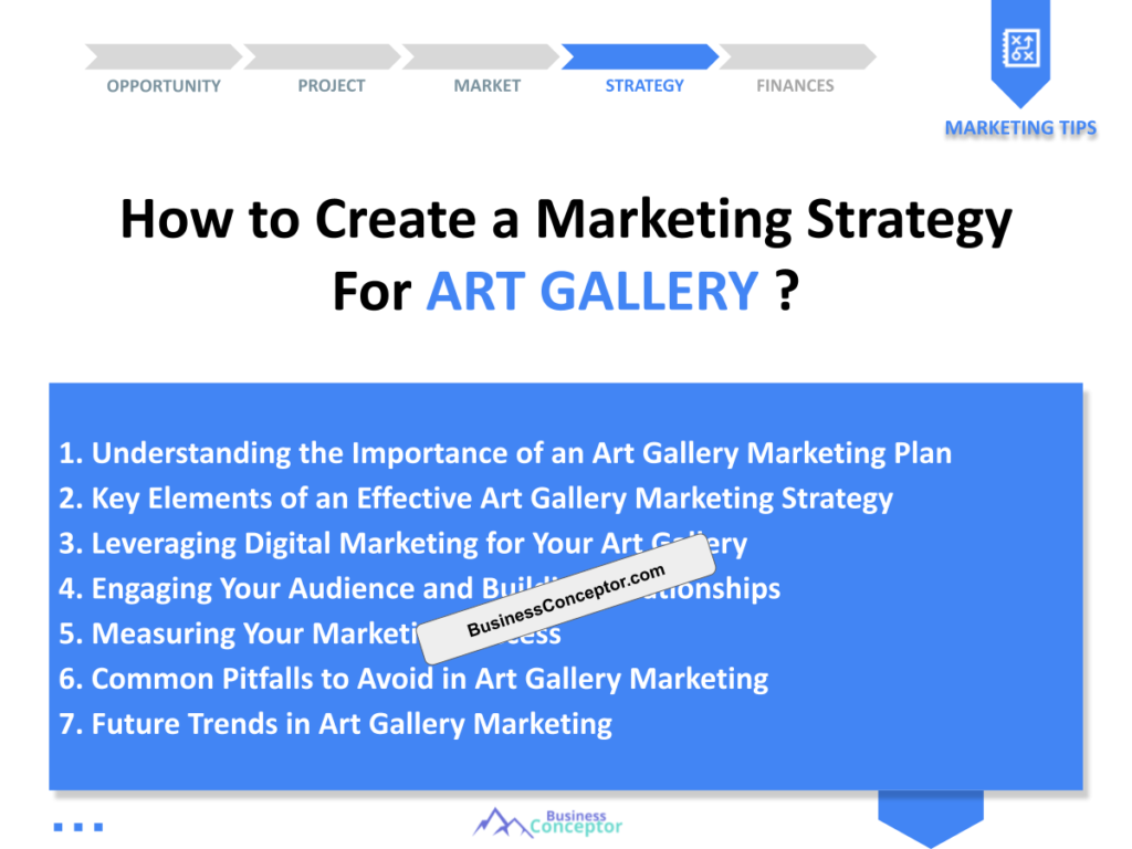 Cover MARKETING PLAN for Art Gallery