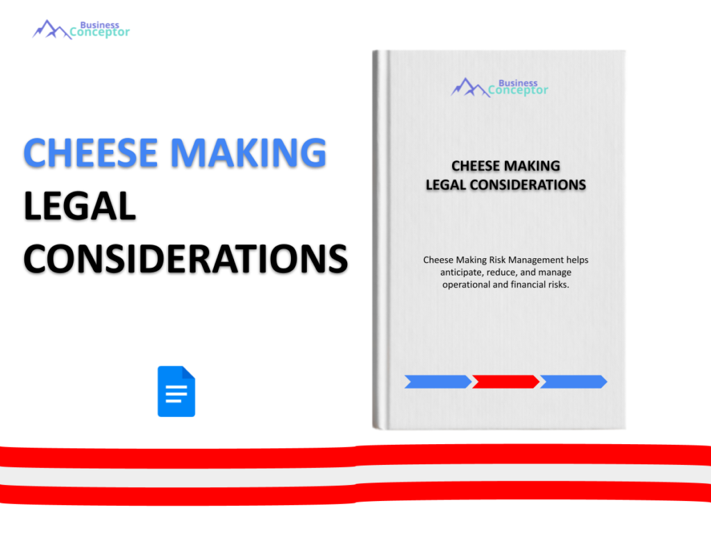 Cover LEGAL CONSIDERATIONS for Cheese Making