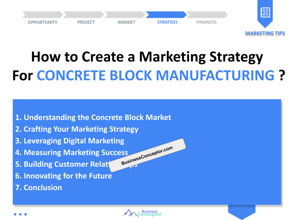 Cover MARKETING PLAN for Concrete Block Manufacturing