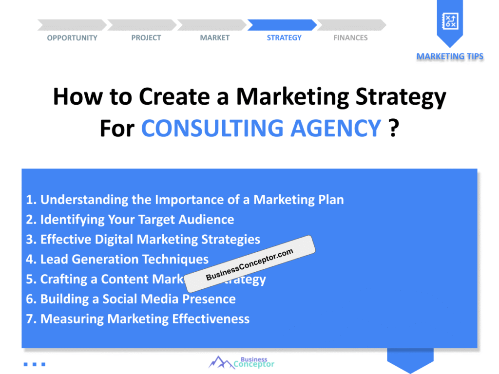 Cover MARKETING PLAN for Consulting Agency