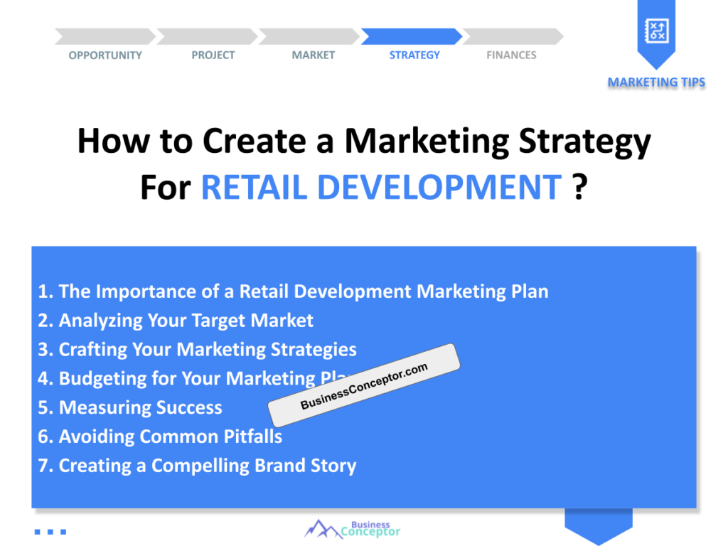 Cover MARKETING PLAN for Retail Development
