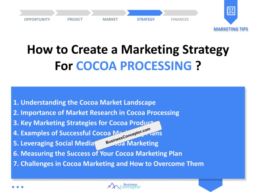 Cover MARKETING PLAN for Cocoa Processing