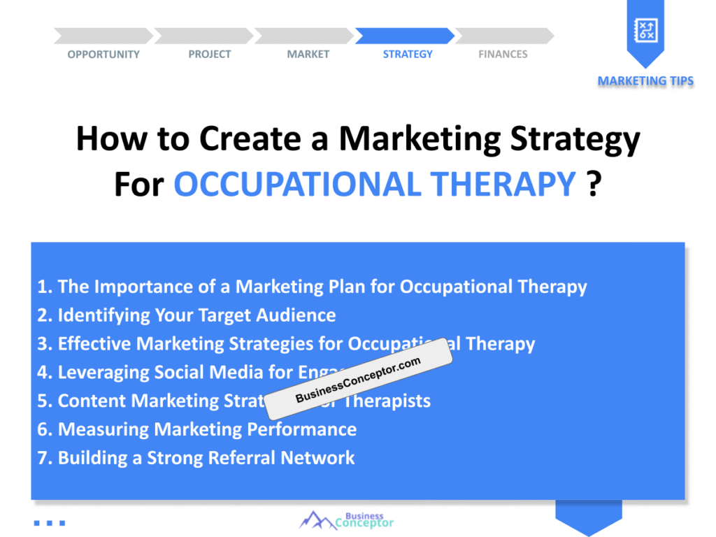 Cover MARKETING PLAN for Occupational Therapy