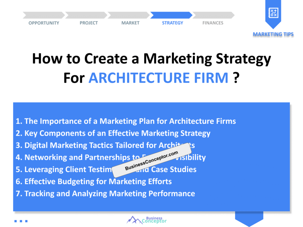 Cover MARKETING PLAN for Architecture Firm
