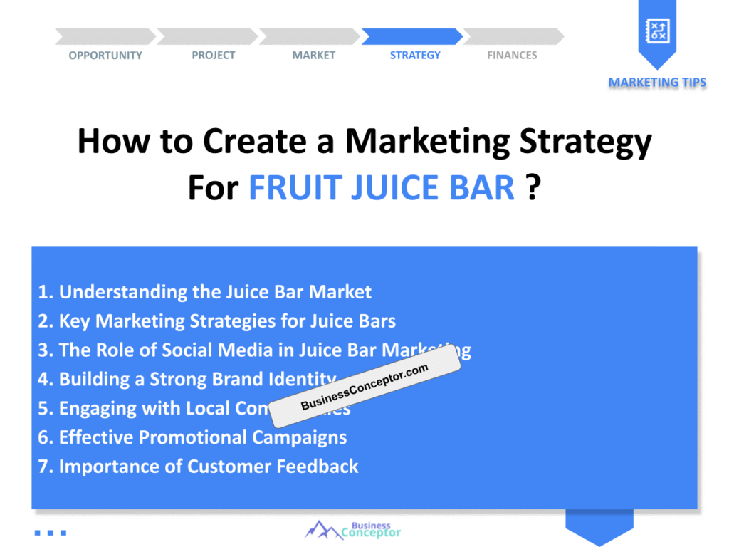 Cover MARKETING PLAN for Fruit Juice Bar