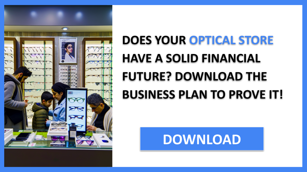 Exemple Business Plan pour Optical Store - Optical Store Financial Plan- CTA1