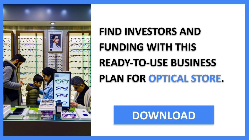 Business Plan Example for Optical Store - Optical Store Funding Options- CTA3
