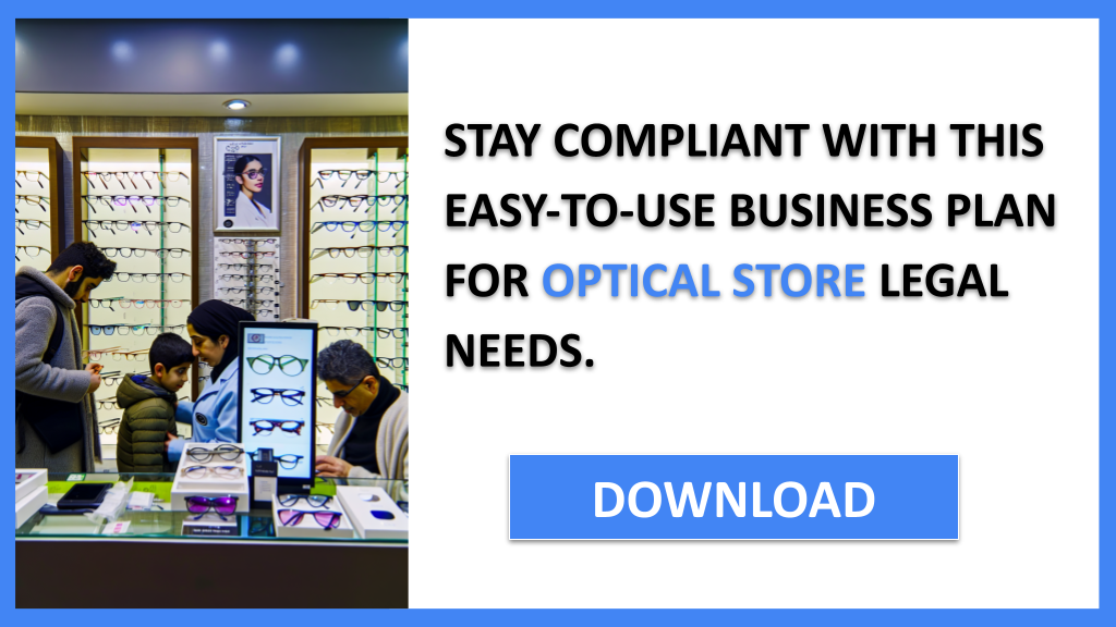 Business Plan Example for Optical Store - Optical Store Legal Considerations- CTA3