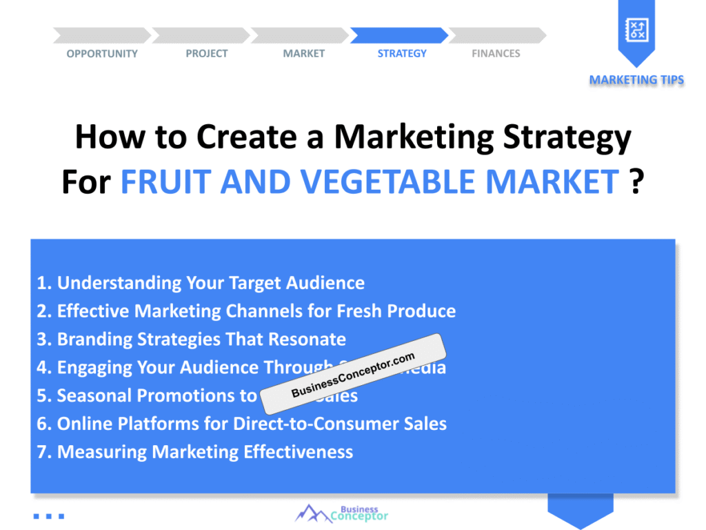 Cover MARKETING PLAN for Fruit And Vegetable Market