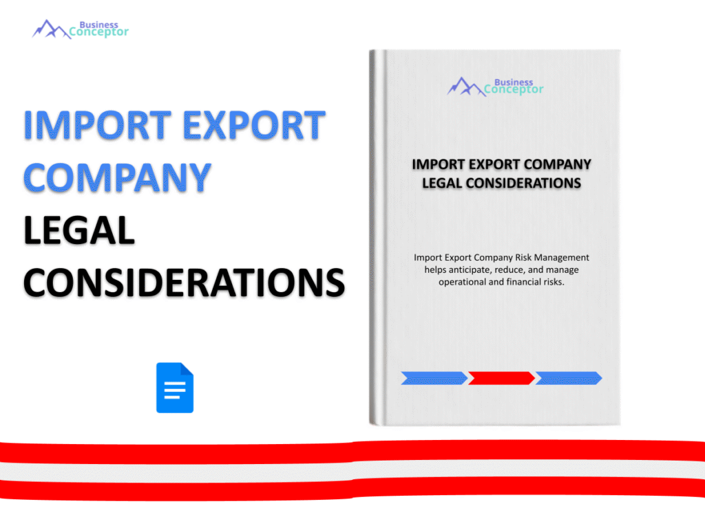 Cover LEGAL CONSIDERATIONS for Import Export Company