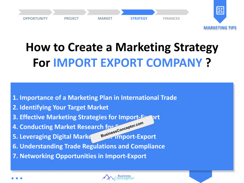 Cover MARKETING PLAN for Import Export Company