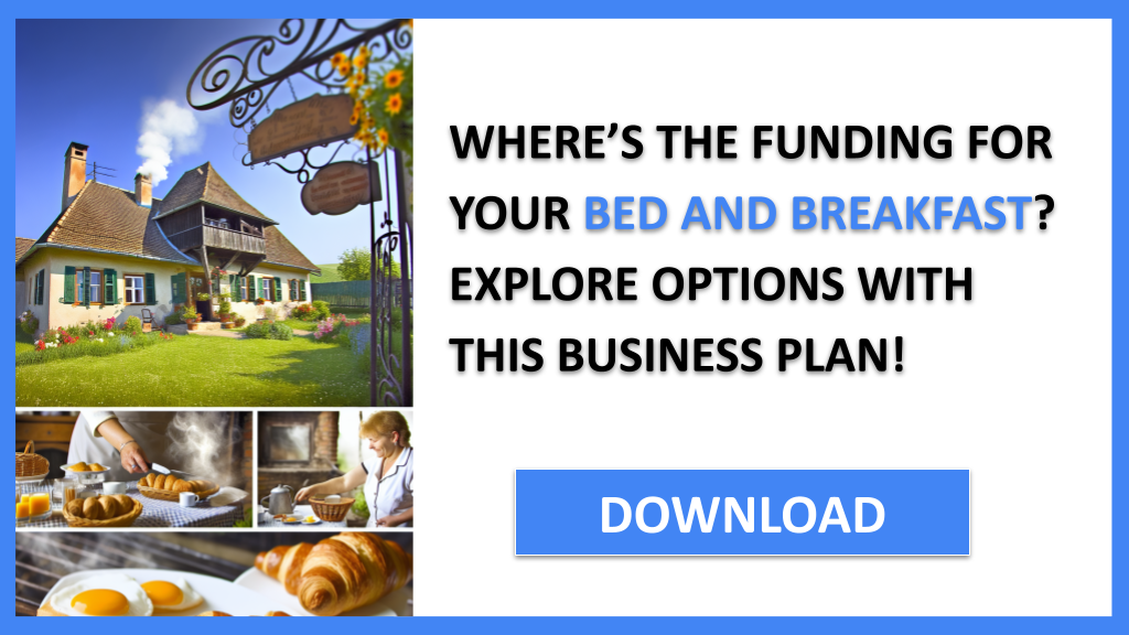 Business Plan Example for Bed And Breakfast - Bed And Breakfast Funding Options- CTA1