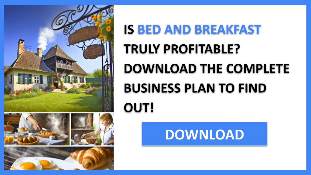 Business Plan Example for Bed And Breakfast - Bed And Breakfast Profitability- CTA1