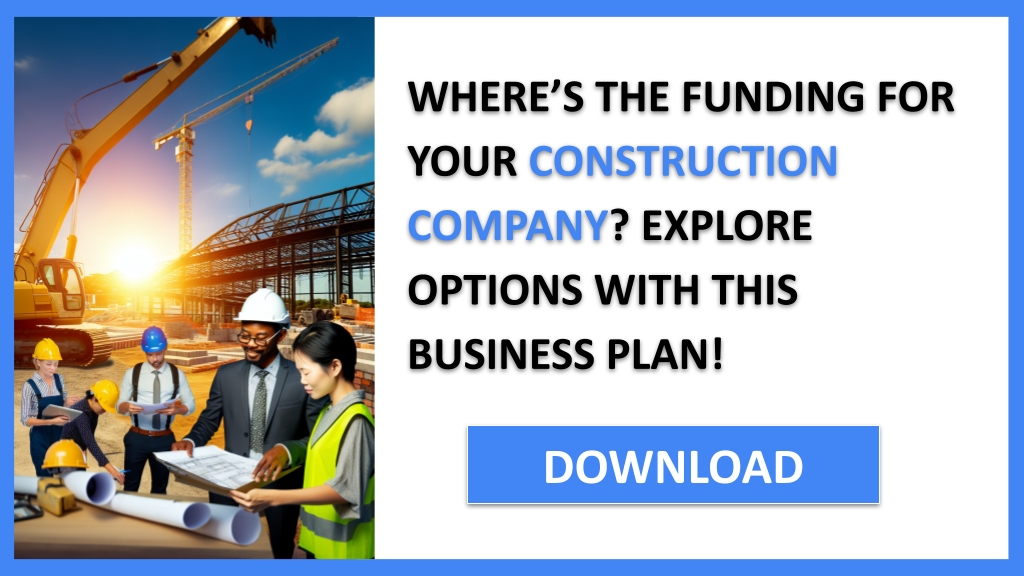 Business Plan Example for Construction Company - Construction Company Funding Options- CTA1