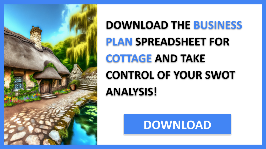 Business Plan Example for Cottage - Cottage SWOT Analysis- CTA3