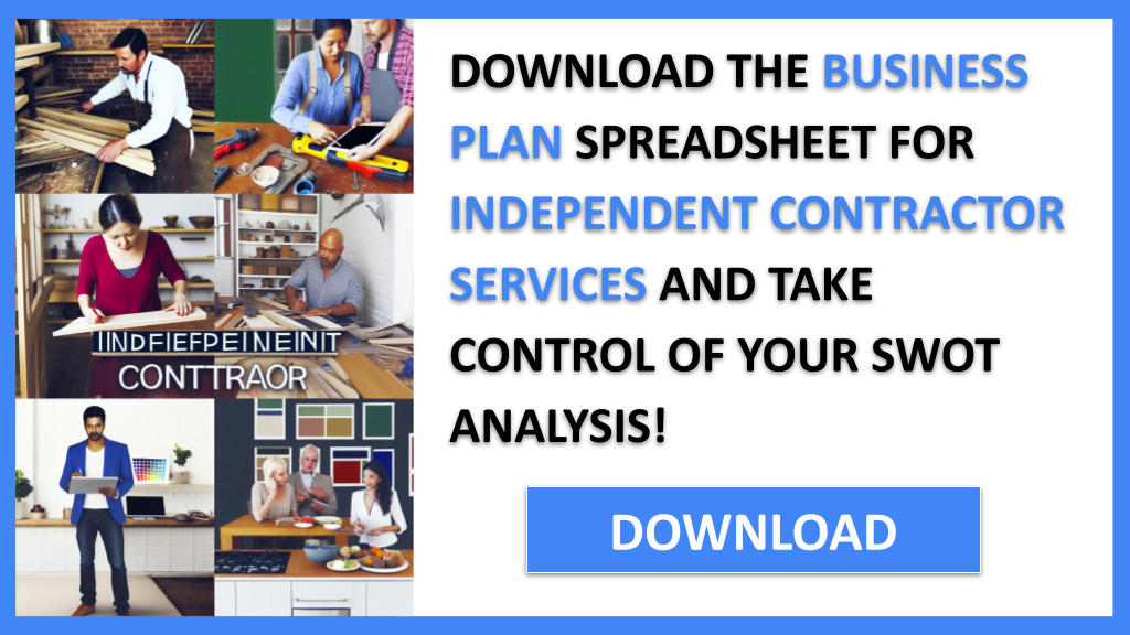 Business Plan Example for Independent Contractor Services - Independent Contractor Services SWOT Analysis- CTA3