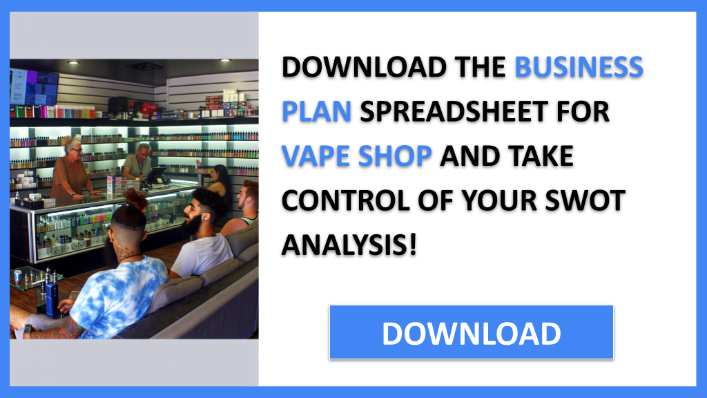 Business Plan Example for Vape Shop - Vape Shop SWOT Analysis- CTA3
