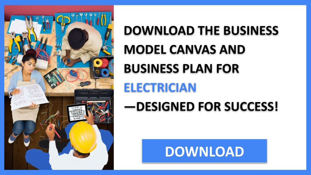 Business Plan Example for Electrician - Electrician Business Model Canvas- CTA2