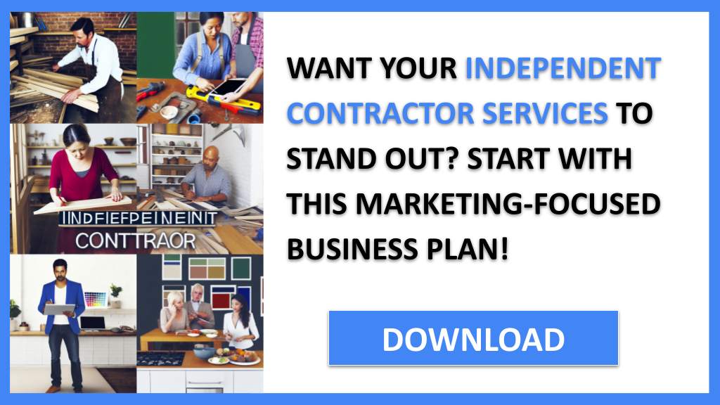 Business Plan Example for Independent Contractor Services - Independent Contractor Services Marketing Plan- CTA1