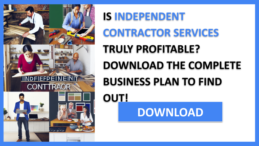 Business Plan Example for Independent Contractor Services - Independent Contractor Services Profitability- CTA1