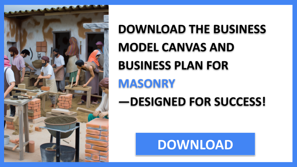 Business Plan Example for Masonry - Masonry Business Model Canvas- CTA2