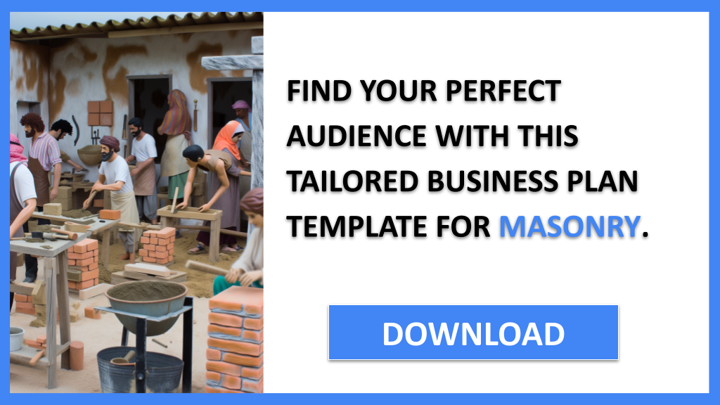 Business Plan Example for Masonry - Masonry Customer Segments- CTA2