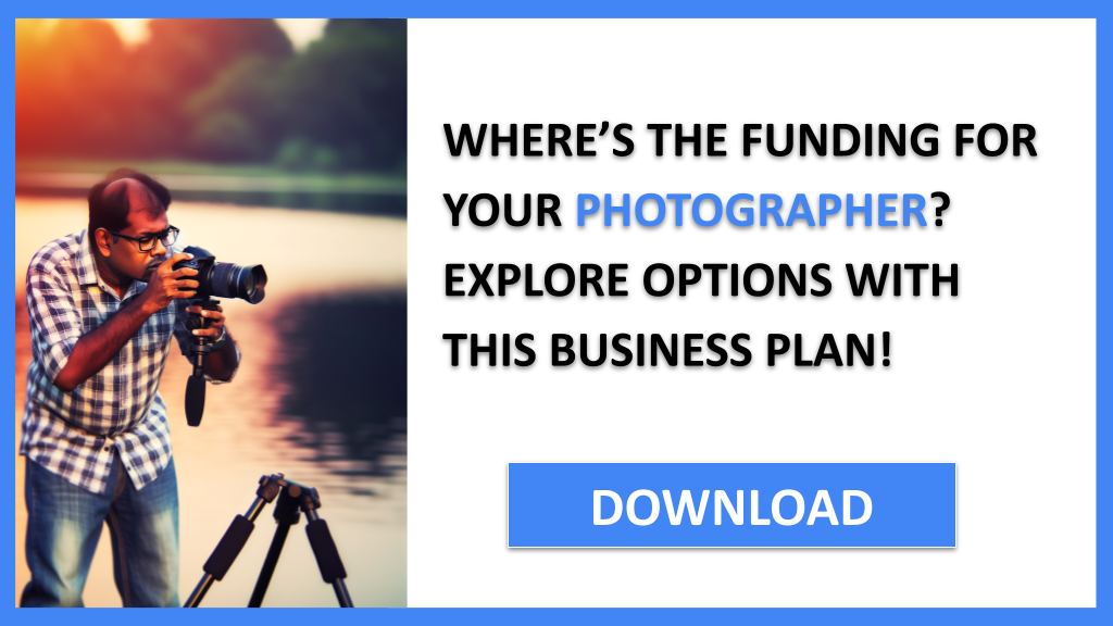 Business Plan Example for Photographer - Photographer Funding Options- CTA1