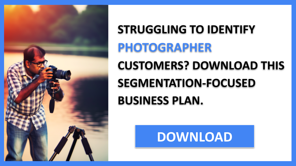 Business Plan Example for Photographer - Photographer Customer Segments- CTA1