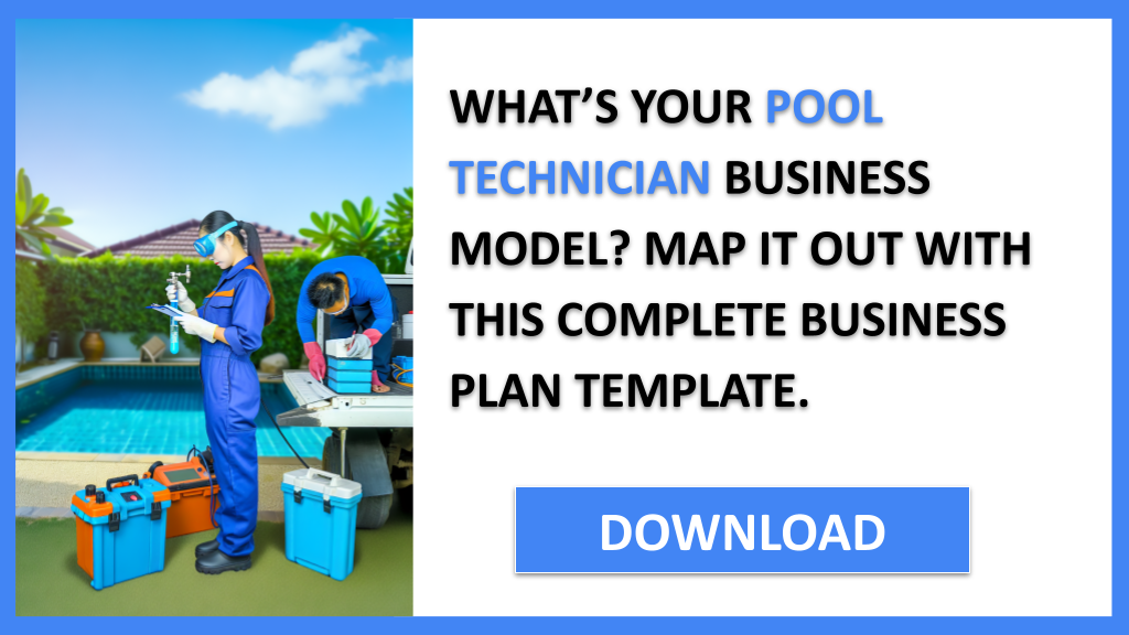 Business Plan Example for Pool Technician - Pool Technician Business Model Canvas- CTA1