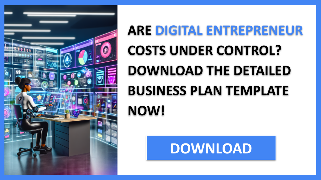Business Plan Example for Digital Entrepreneur - Digital Entrepreneur Costs- CTA1