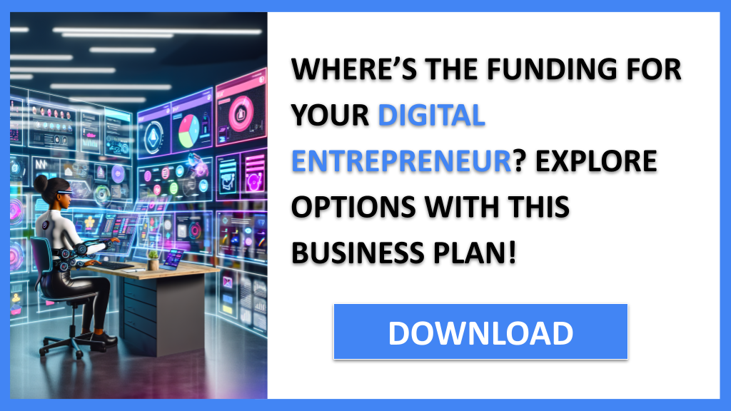 Business Plan Example for Digital Entrepreneur - Digital Entrepreneur Funding Options- CTA1