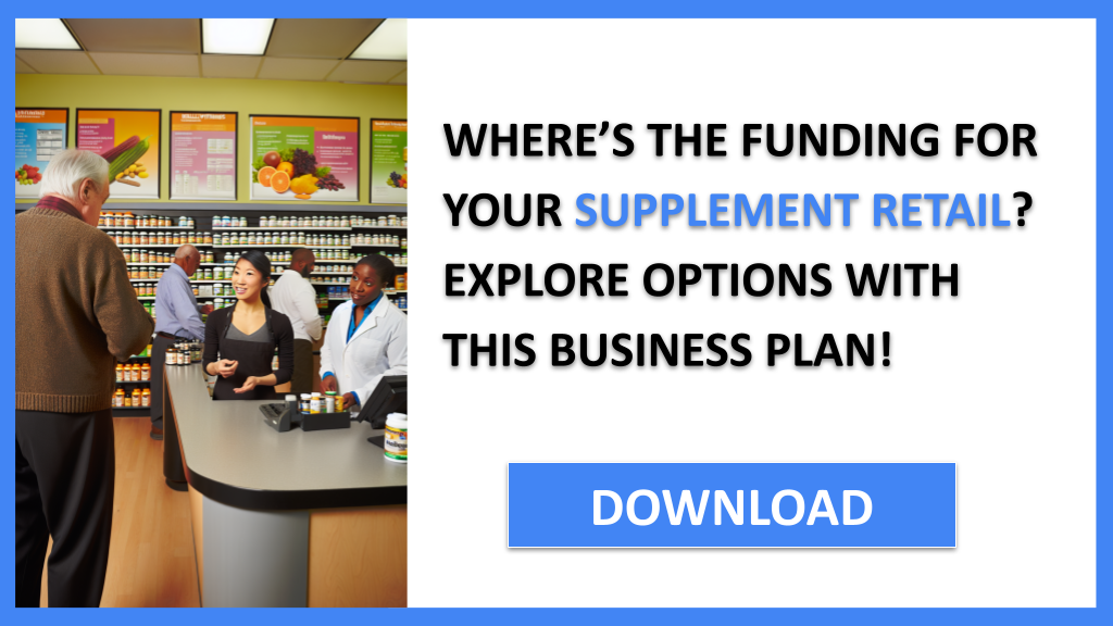 Business Plan Example for Supplement Retail - Supplement Retail Funding Options- CTA1