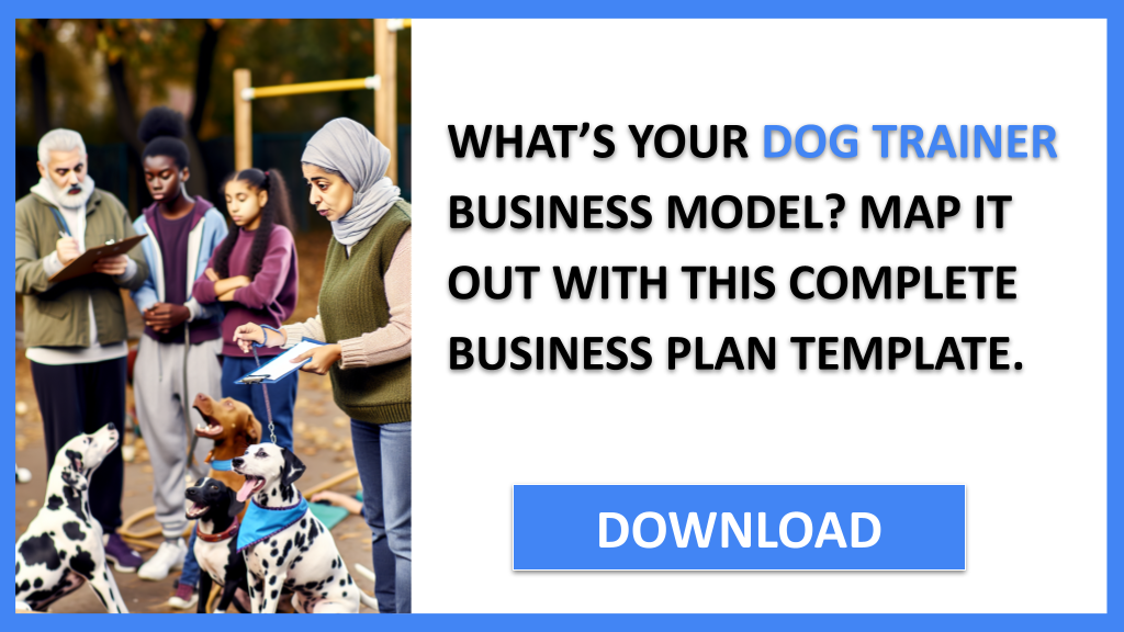 Business Plan Example for Dog Trainer - Dog Trainer Business Model Canvas- CTA1