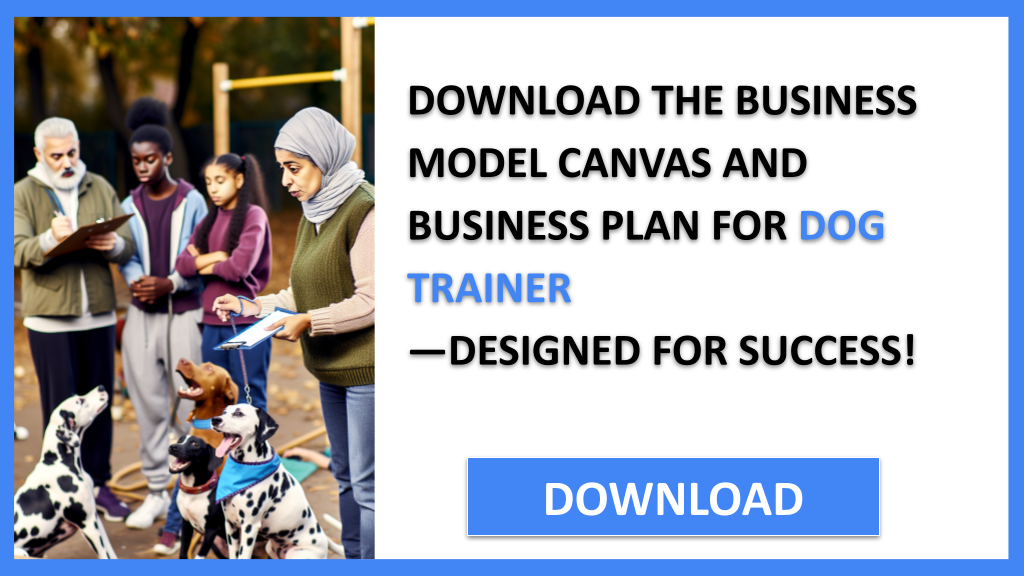 Business Plan Example for Dog Trainer - Dog Trainer Business Model Canvas- CTA2