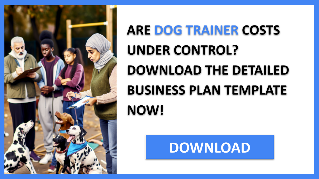 Business Plan Example for Dog Trainer - Dog Trainer Costs- CTA1