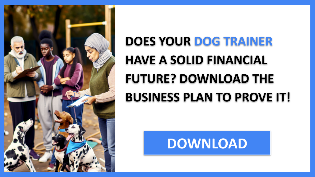 Business Plan Example for Dog Trainer - Dog Trainer Financial Plan- CTA1