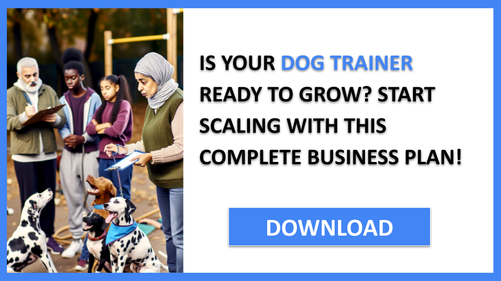 Business Plan Example for Dog Trainer - Dog Trainer Growth Strategy- CTA1